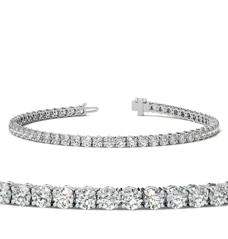 Round Cut Moissanite Two Prong Tennis Bracelet