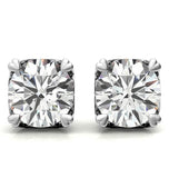 VVS1 Moissanite Round Brilliant Cut Heart Prong Earrings