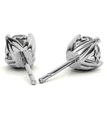 VVS1 Moissanite Round Brilliant Cut Heart Prong Earrings