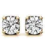 VVS1 Moissanite Round Brilliant Cut Heart Prong Earrings