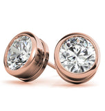 Bezel Set Round Cut Moissanite Stud Earring