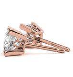 Princess Cut Moissanite Unique Prong Earring