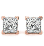 Princess Cut Moissanite Solitaire Stud Earrings Gift