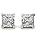 Princess Cut Moissanite Solitaire Stud Earrings Gift