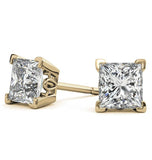 Princess Cut Moissanite Unique Prong Earring