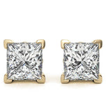 Princess Cut Moissanite Unique Prong Earring