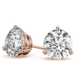 Round Cut Moissanite Basket Prong Stud Earrings