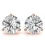 Round Cut Moissanite Basket Prong Stud Earrings