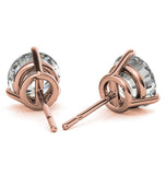 Round Cut Moissanite Basket Prong Stud Earrings