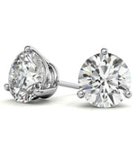 Round Cut Moissanite Basket Prong Stud Earrings