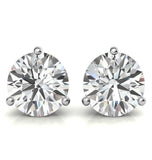 Round Cut Moissanite Basket Prong Stud Earrings