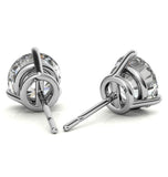 Round Cut Moissanite Basket Prong Stud Earrings