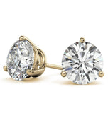 Round Cut Moissanite Basket Prong Stud Earrings