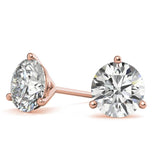 Round Brilliant Cut Moissanite Stud Earrings