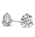 Round Brilliant Cut Moissanite Stud Earrings