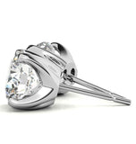 Round Cut Moissanite Solitaire Stud Earring For Her