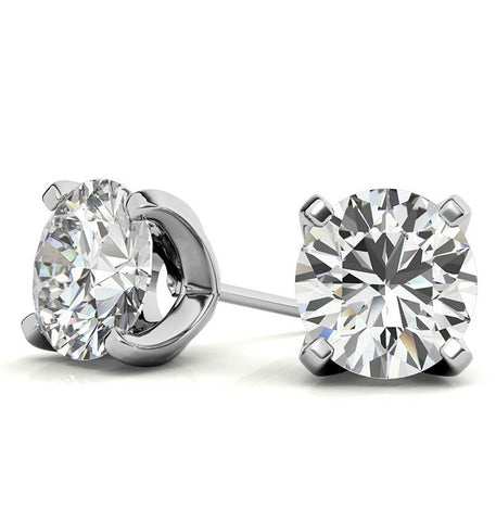 Round Cut Moissanite Solitaire Stud Earring For Her