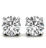 Round Cut Moissanite Solitaire Stud Earring For Her