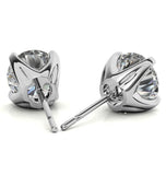 Round Cut Moissanite Solitaire Stud Earring For Her