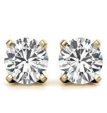 Round Cut Moissanite Solitaire Stud Earring For Her