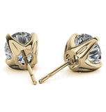 Round Cut Moissanite Solitaire Stud Earring For Her