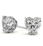 Moissanite Heart Cut Solitaire Earring For Women's