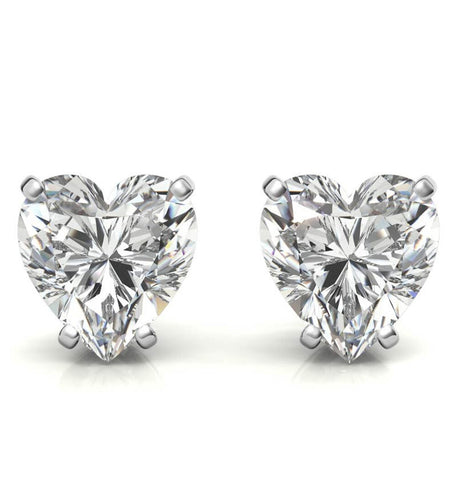 Moissanite Heart Cut Solitaire Earring For Women's