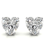 Heart Cut Solitaire Moissanite Stud Earring