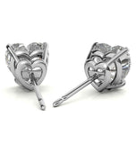 Heart Cut Solitaire Moissanite Stud Earring