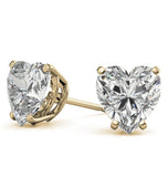 Moissanite Heart Cut Solitaire Earring For Women's