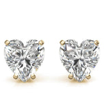 Moissanite Heart Cut Solitaire Earring For Women's