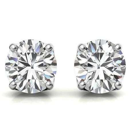 Round Brilliant Cut Moissanite Solitaire Earring For Her