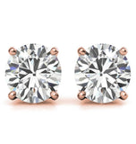 VVS1 Moissanite Round Cut Push Back Stud Earring