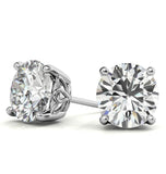 VVS1 Moissanite Round Cut Push Back Stud Earring