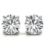 VVS1 Moissanite Round Cut Push Back Stud Earring