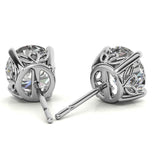 VVS1 Moissanite Round Cut Push Back Stud Earring