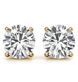 Moissanite Round Brilliant Cut Solitaire Stud Earring