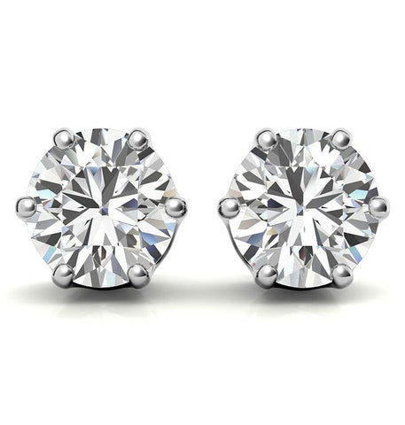 Round Cut VVS1 Moissanite Stud Earring For Women's