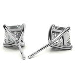 Princess Cut Moissanite Push Back Stud Earrings