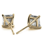 Princess Cut Moissanite Push Back Stud Earrings