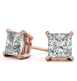 Princess Cut Moissanite Stud Earrings