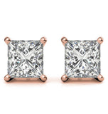 Princess Cut Moissanite Stud Earrings