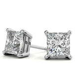 Princess Cut Moissanite Stud Earrings