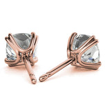 Cushion Cut Moissanite Double Prong Stud Earrings