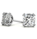 Cushion Cut Moissanite Double Prong Stud Earrings