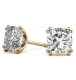 Cushion Cut Moissanite Double Prong Stud Earrings