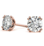 Round Brilliant Cut Double Prong Moissanite Earring