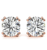 Round Brilliant Cut Double Prong Moissanite Earring