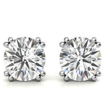 Round Brilliant Cut Double Prong Moissanite Earring