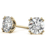 Round Brilliant Cut Double Prong Moissanite Earring